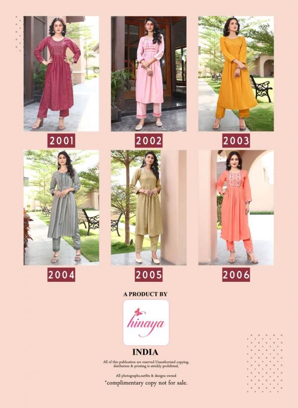 Hinaya Chahek Vol 2 Trendy Wear Kurti With Pant Collection